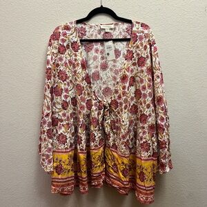 NWT Aveology Salma Tie Front Top in 4x!